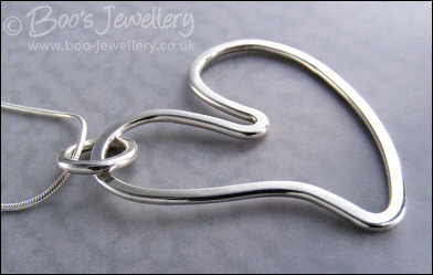 Highly polished Sterling silver heart pendant