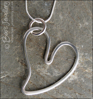 Highly polished Sterling silver heart pendant