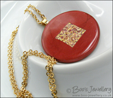 Russet polymer clay pendant with insert