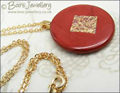 Russet polymer clay pendant with insert